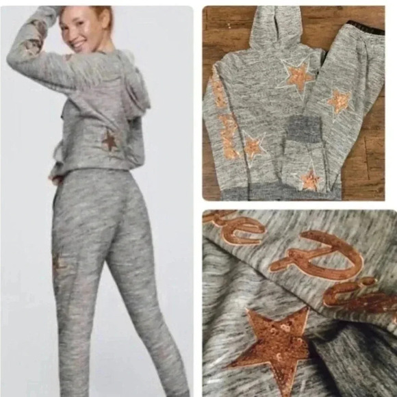 PINK VS HTF BLING  HOODIE AND JOGGERS S - Picture 1 of 8
